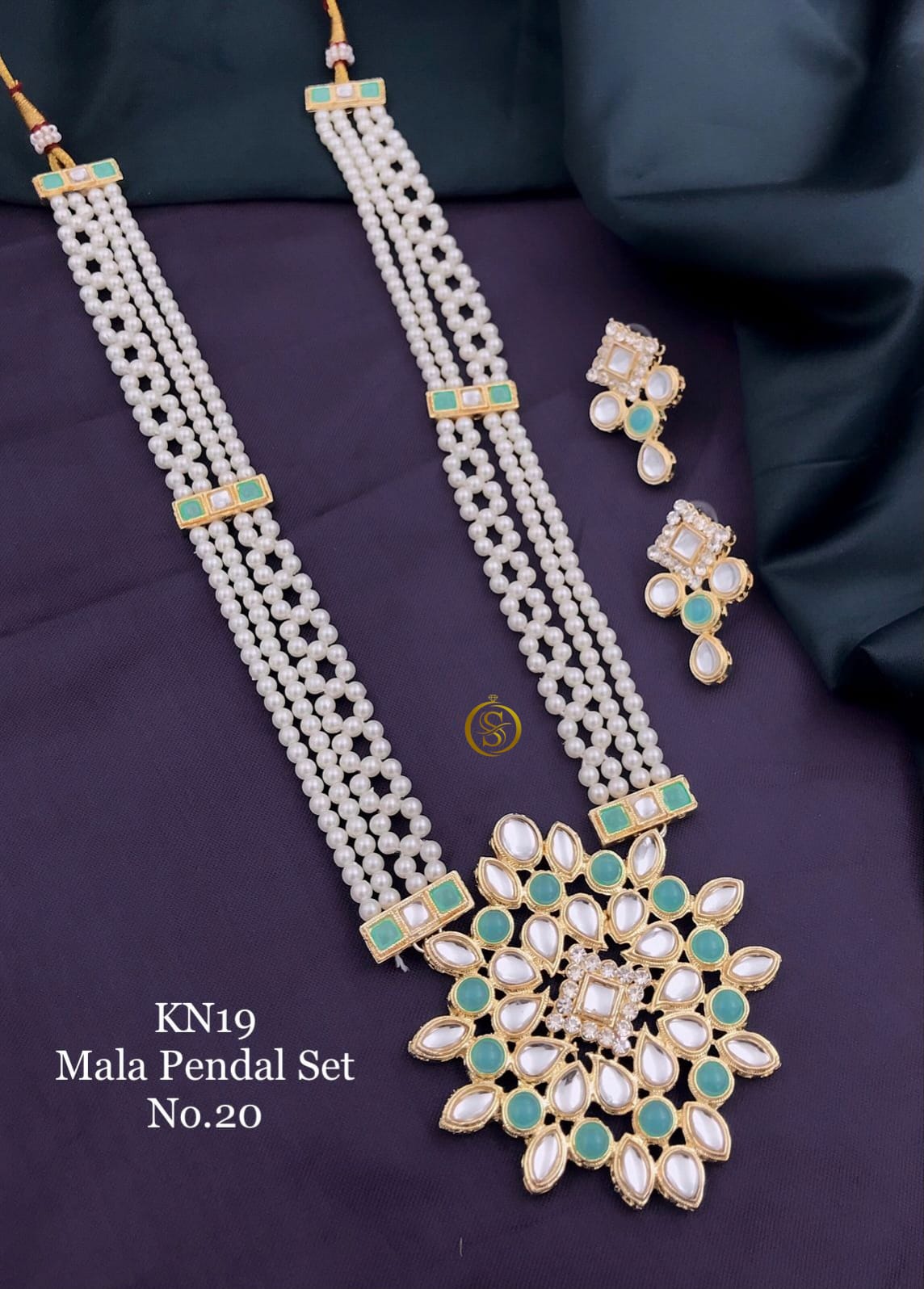 Kn 19 Kundan Pearl Mala Pendal Set Wholesale Shop In Surat
